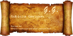 Gubicza Gerzson névjegykártya